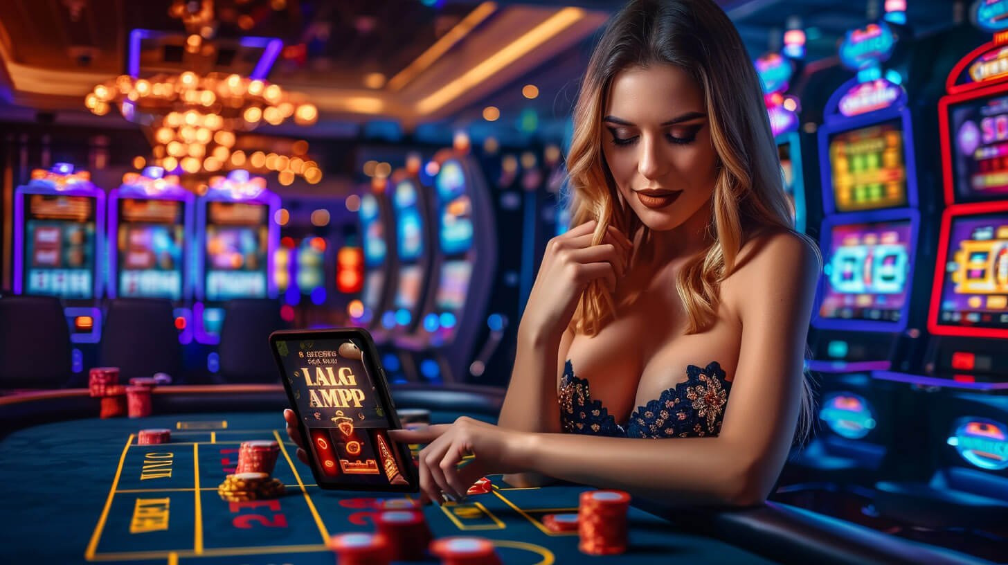 Pengguna berinteraksi dengan dealer kasino langsung melalui fitur live chat interaktif